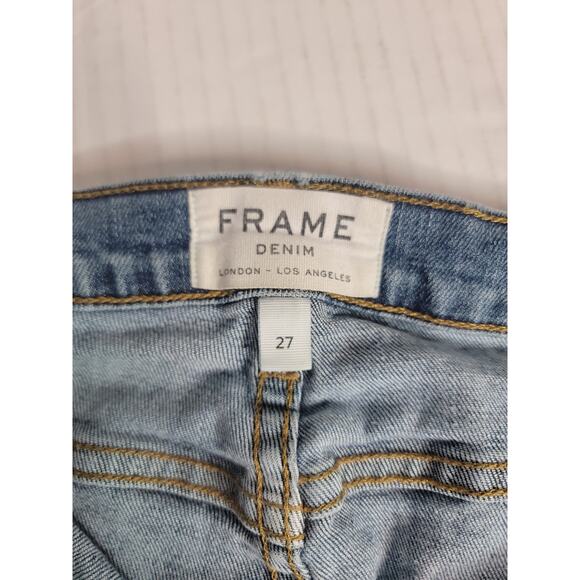 Frame Jeans Womens SZ 27 Le Original Straight High Rise Button Fly Distressed - Picture 5 of 10